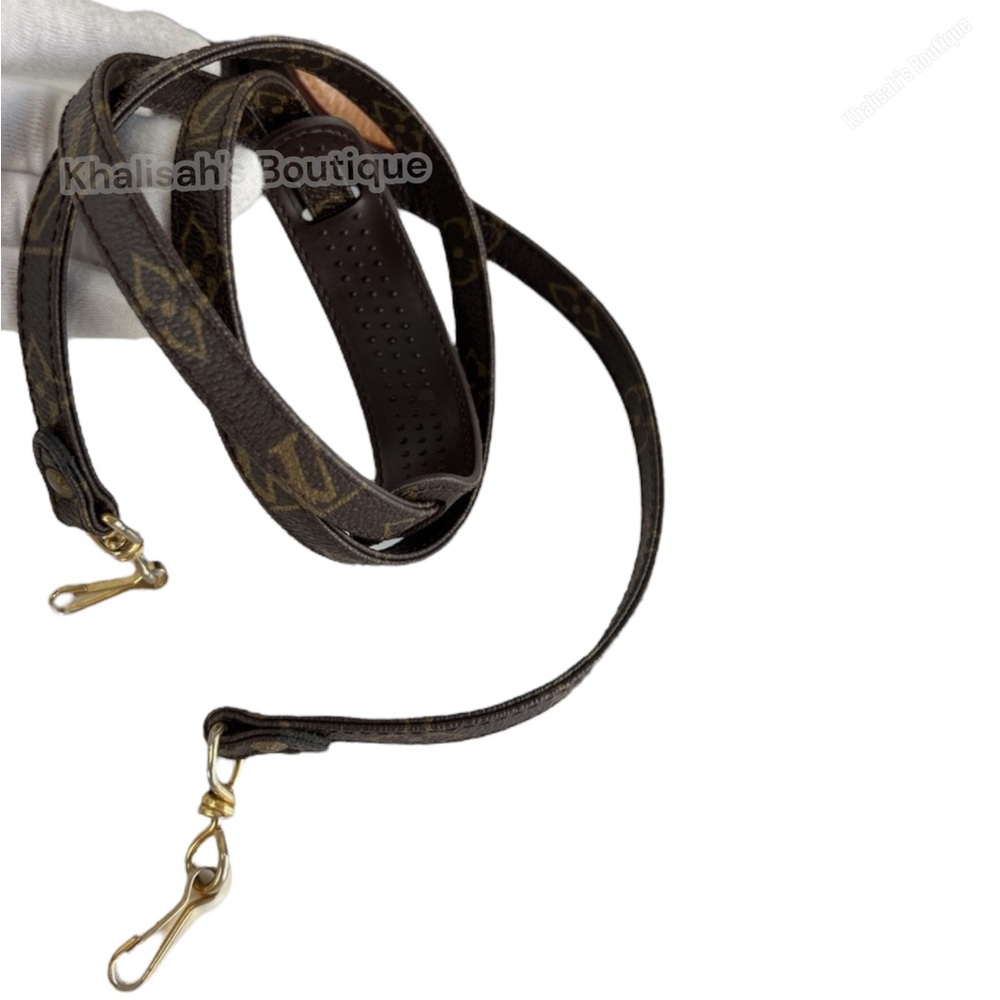 Authenticated Louis Vuitton LV Monogram Leather Strap Crossbody Speedy Nano Mini - Picture 6 of 11